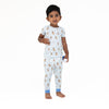 Blue Besties Dogs Pajama Set by Angel Dear, lifestyle view