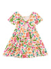 Tropical Fruit Twist Back Dress
