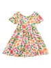 Tropical Fruit Twist Back Dress