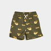 Dark Green Pufferfish Swim Trunks