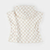 Beige Checkerboard Beach Poncho