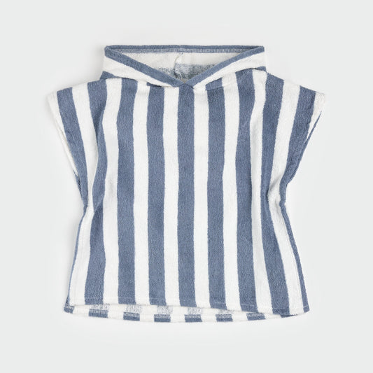 Navy Stripe Beach Poncho