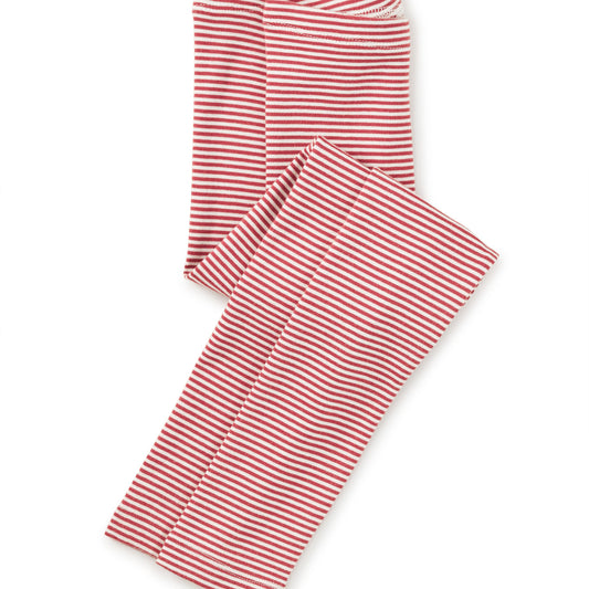 Orchid pink and white striped tights on a white background