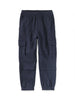 Navy blue cargo pants on a white background