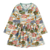 Children's dress with animal print on a white background