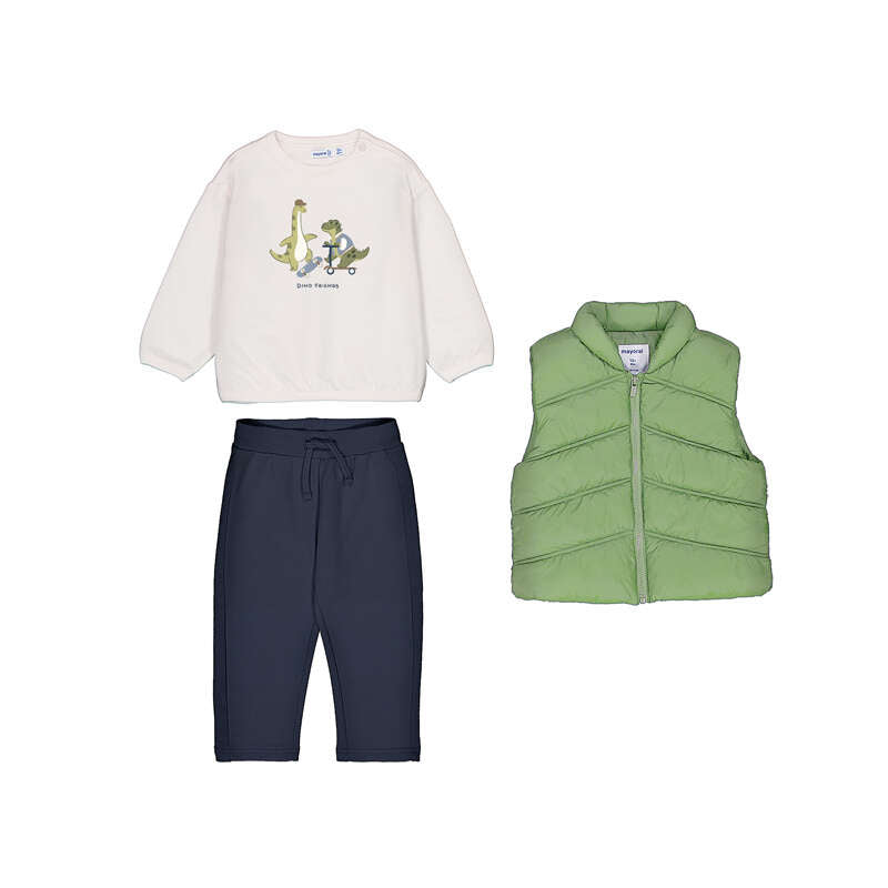 Green Dino Vest 3pc Set