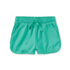 Glaze Green pom pom trimmed cotton shorts