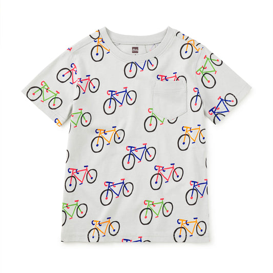 bicycles print on grey background