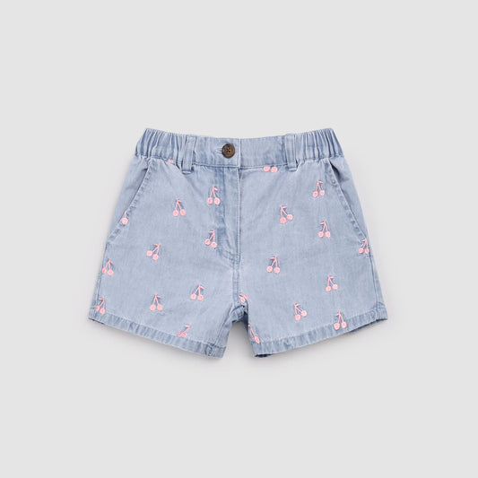 Lt Denim Cherries Shorts
