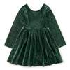 Green velvet dress on a white background