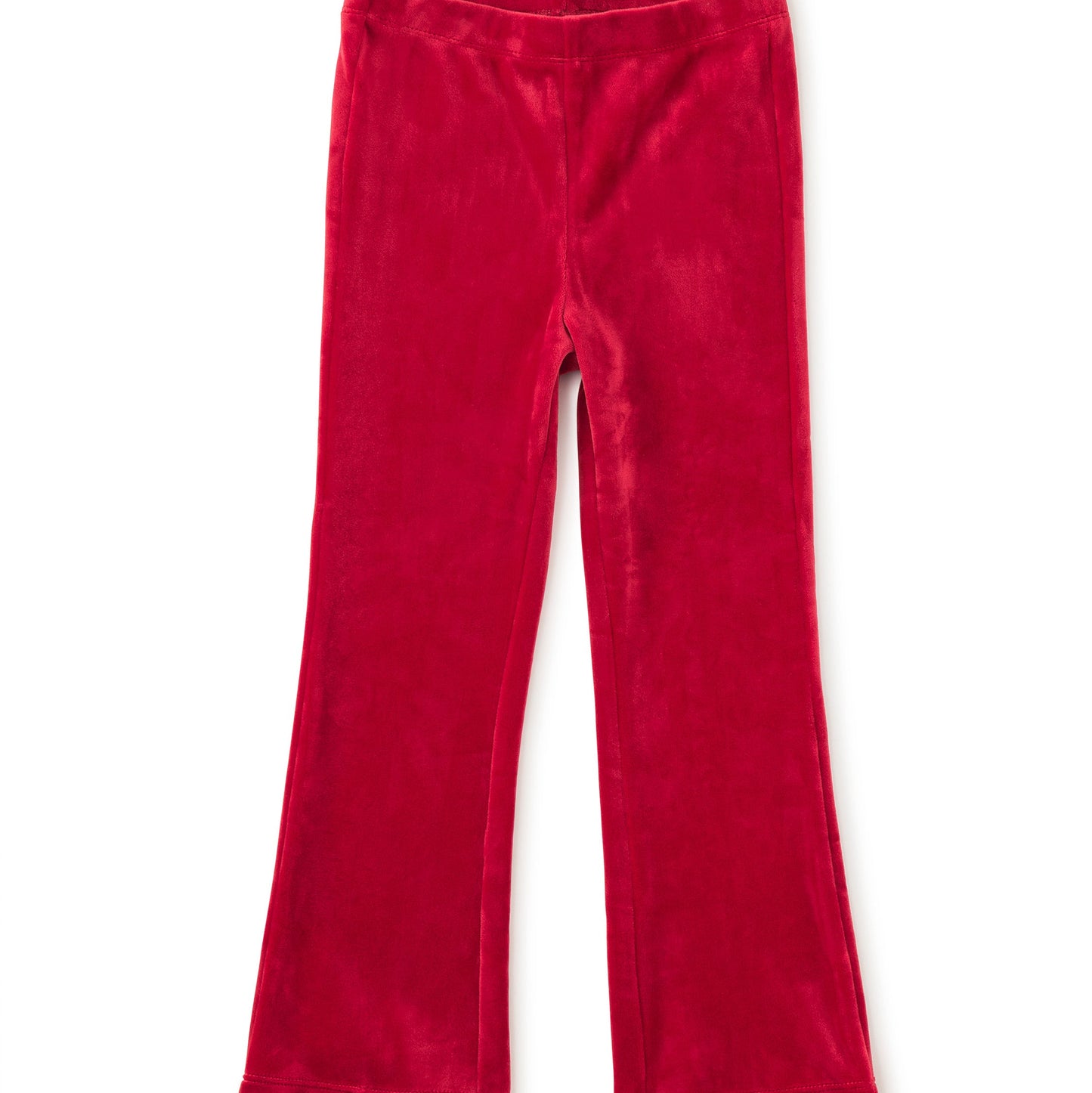 Red Velour Flare Pants