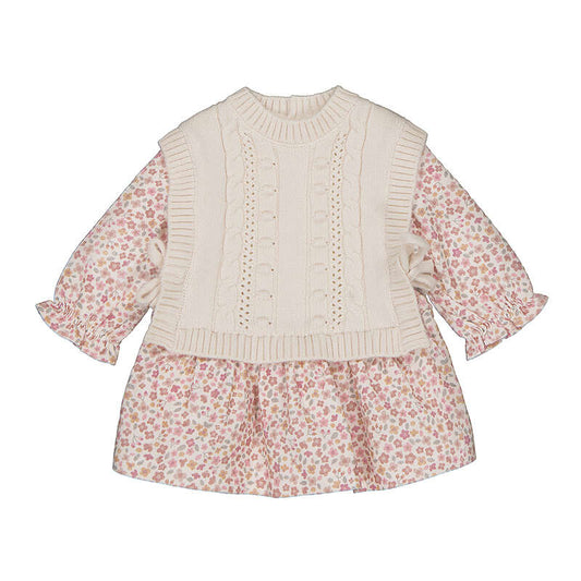 Cream Vest Floral Dress