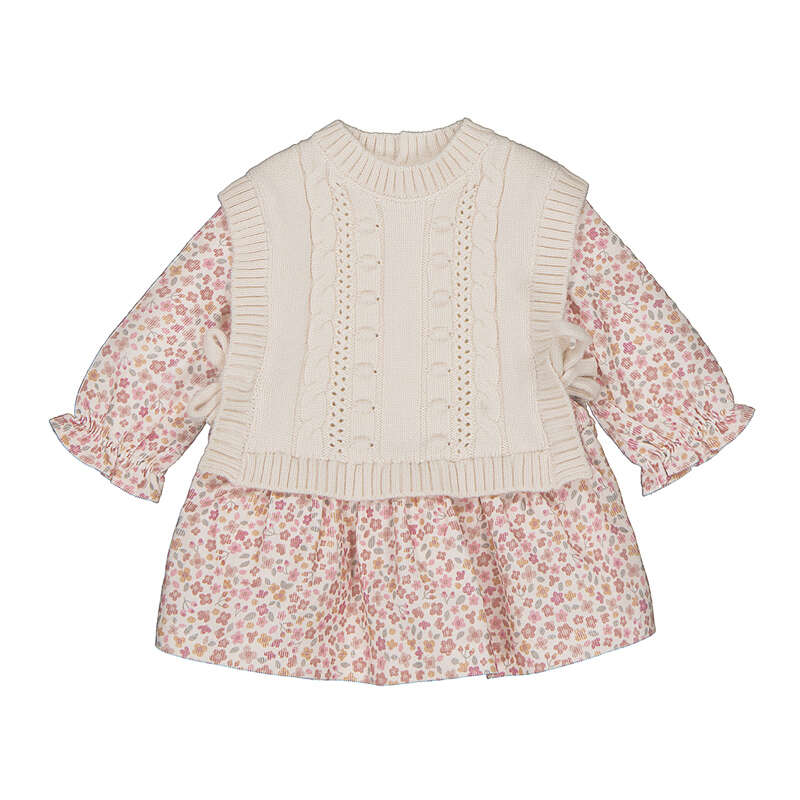 Cream Vest Floral Dress