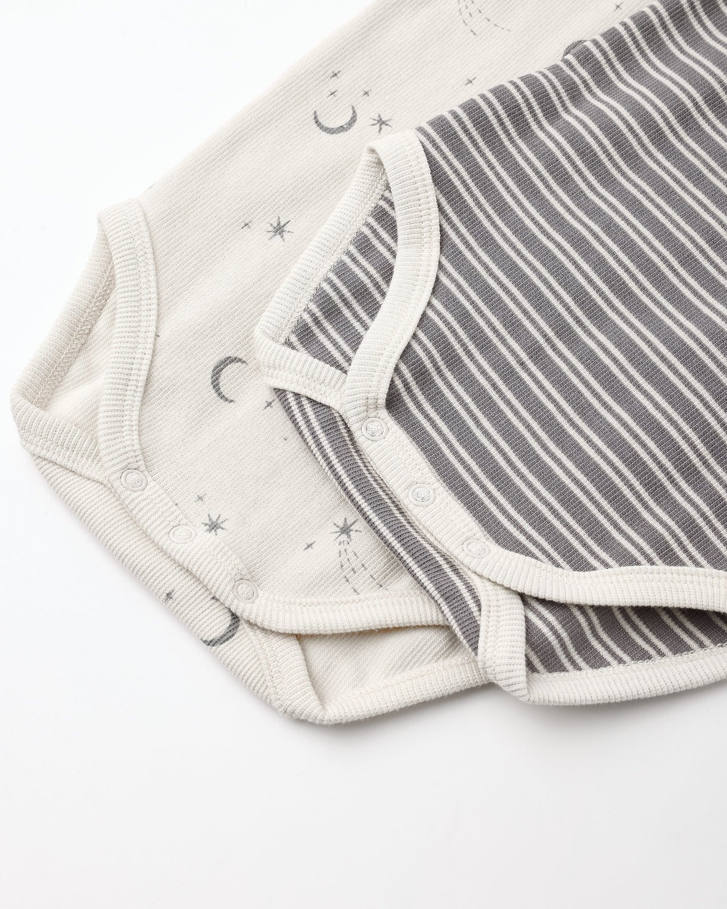 2 Pk Bodysuit Slate Stripe Celestial - detail close-up