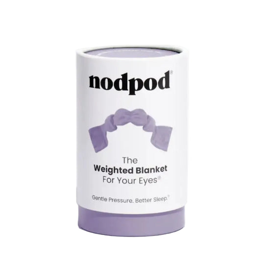 Nodpod weighted blanket packaging on a white background