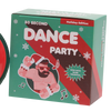 Red container labeled '30 Second Dance Party' next to its packaging on a white background