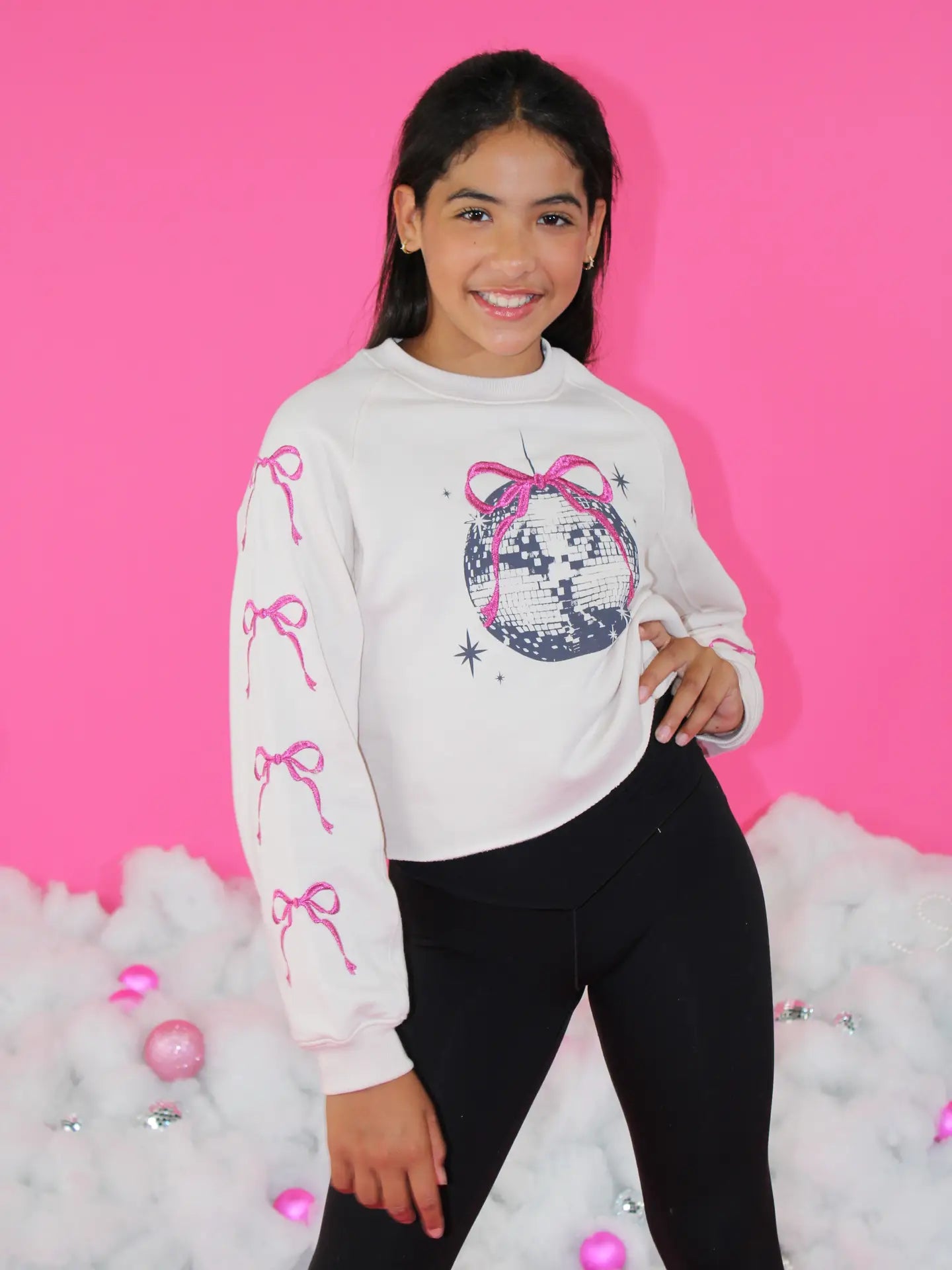 Disco Ball & Bows Sweatshirt