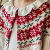 Red And Cream Holiday Knit Cardigan