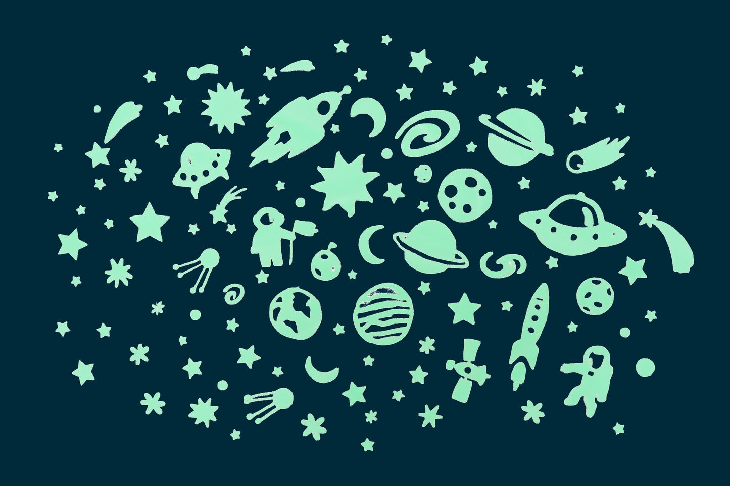 Space Adventure Glow-In-The-Dark Stickers