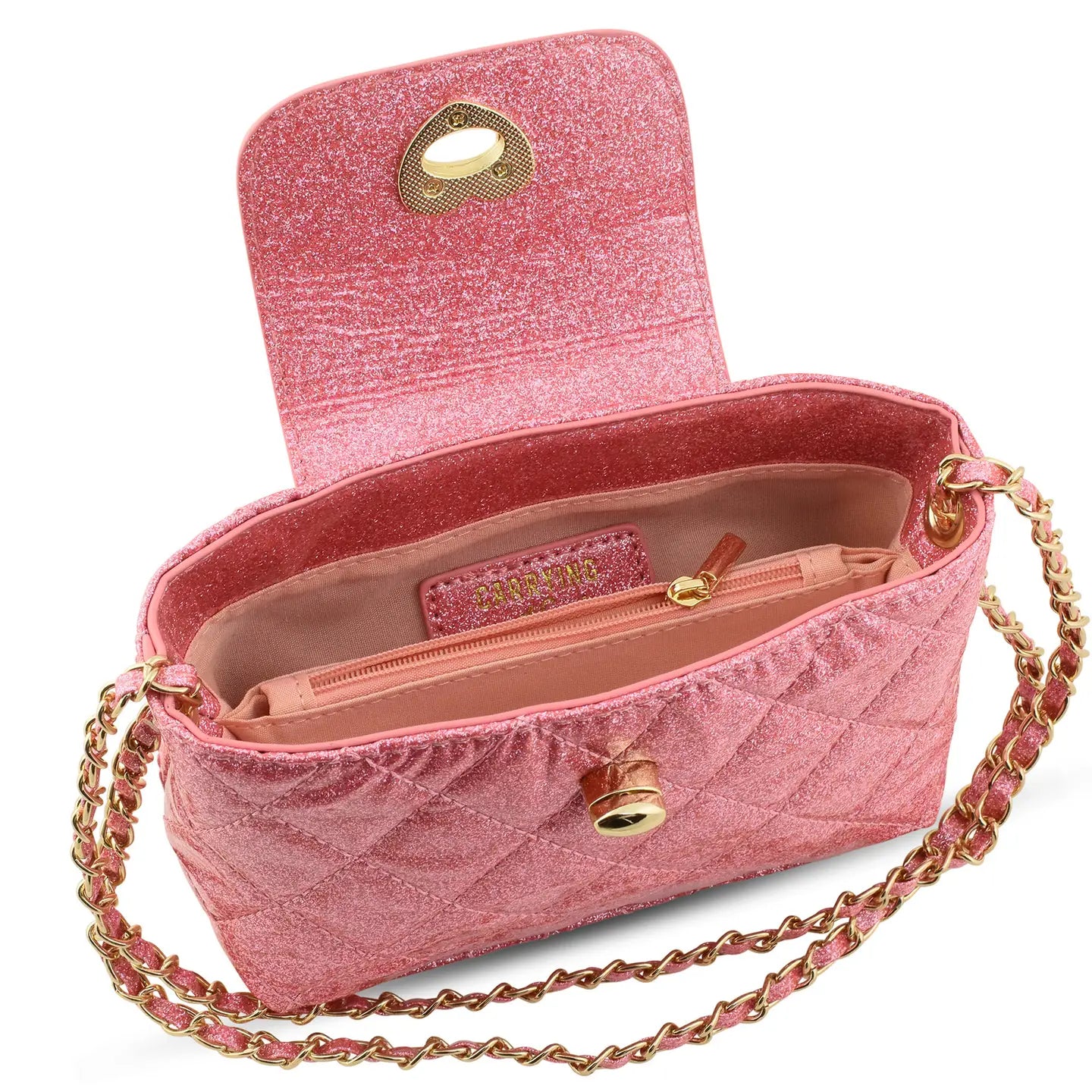 Paige Pink Glitter Purse