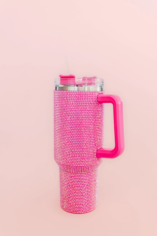 Hot Pink Rhinestone Tumber 40oz