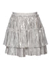 Silver Tiered Pleated Skirt
