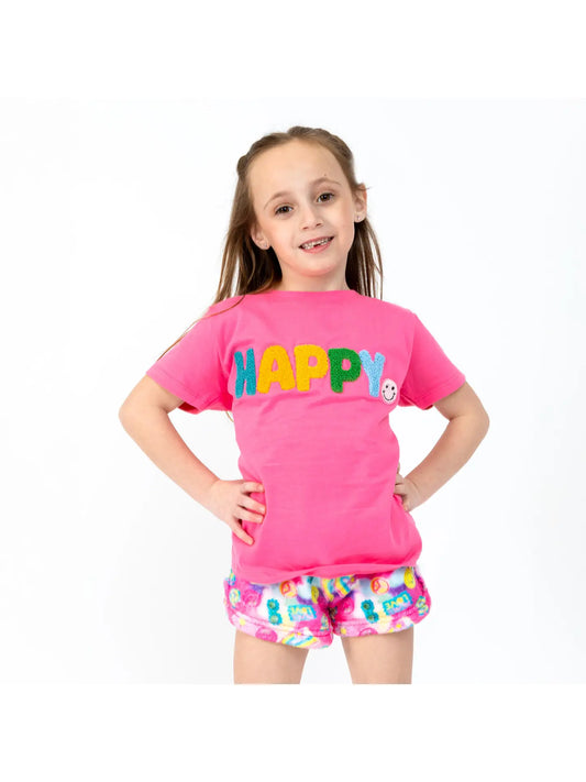 Pink Happy Pajama Top