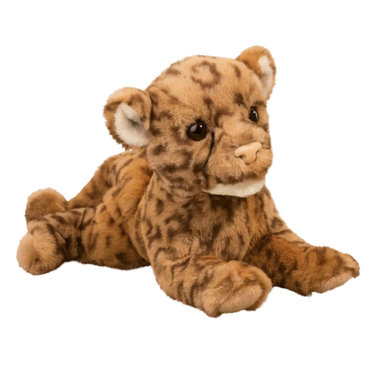 plush stuffed animal leopard cub on white background