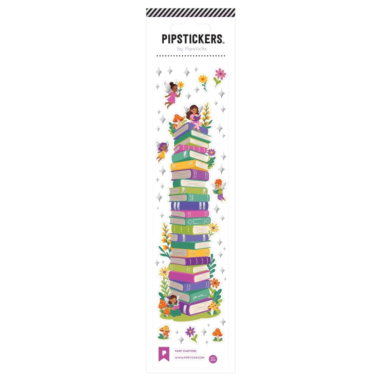 PipStickers growth chart with books and children on a white background