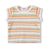 Children's sleeveless shirt with colorful stripes on a white background