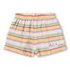 Colorful striped shorts on a white background