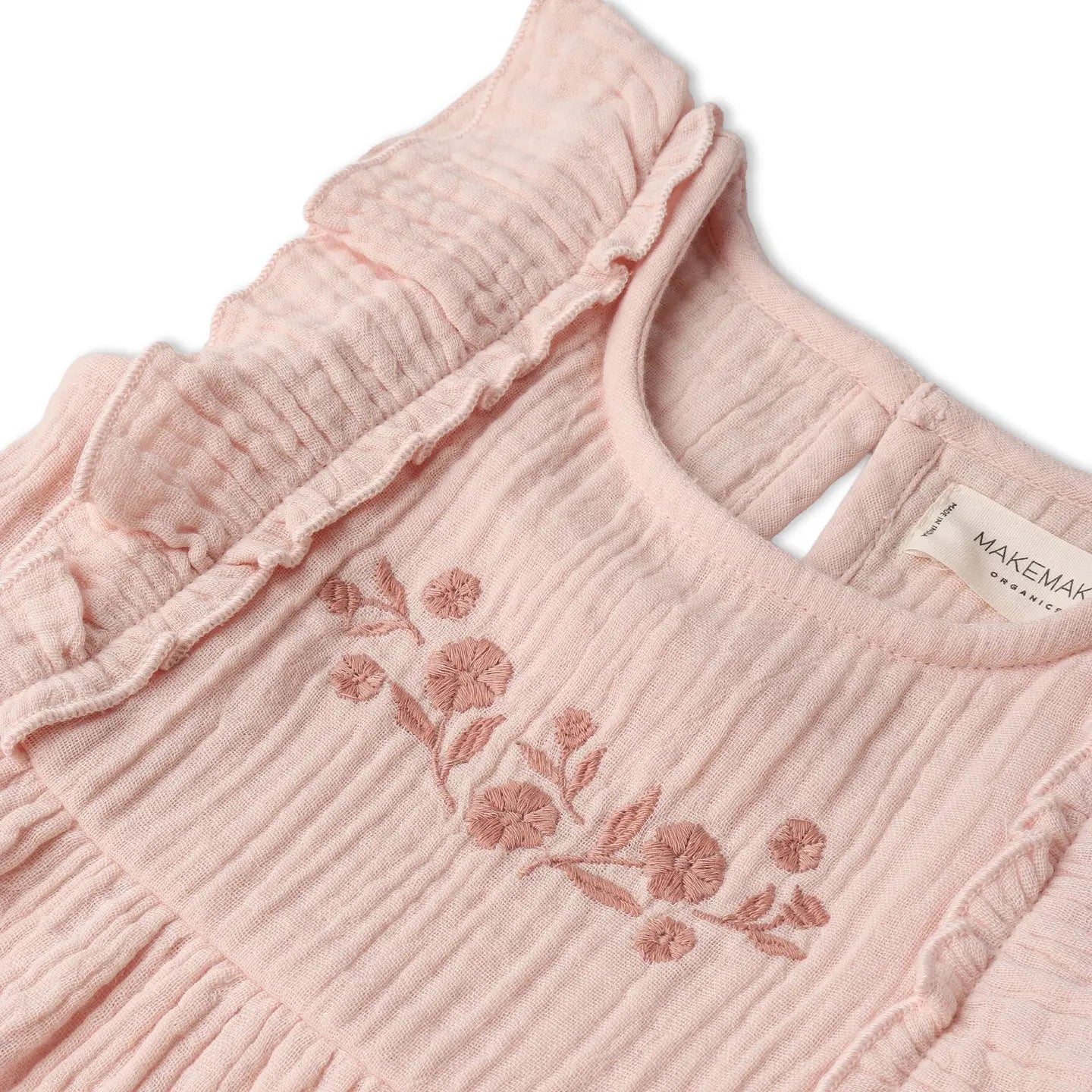 Blush Embroidered Tiered Dress