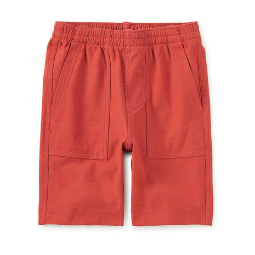 Red shorts on a white background