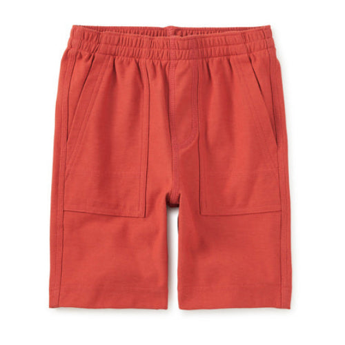 Red shorts on a white background