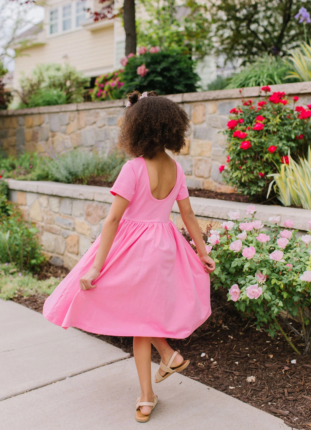 Solid Pink Day Dress
