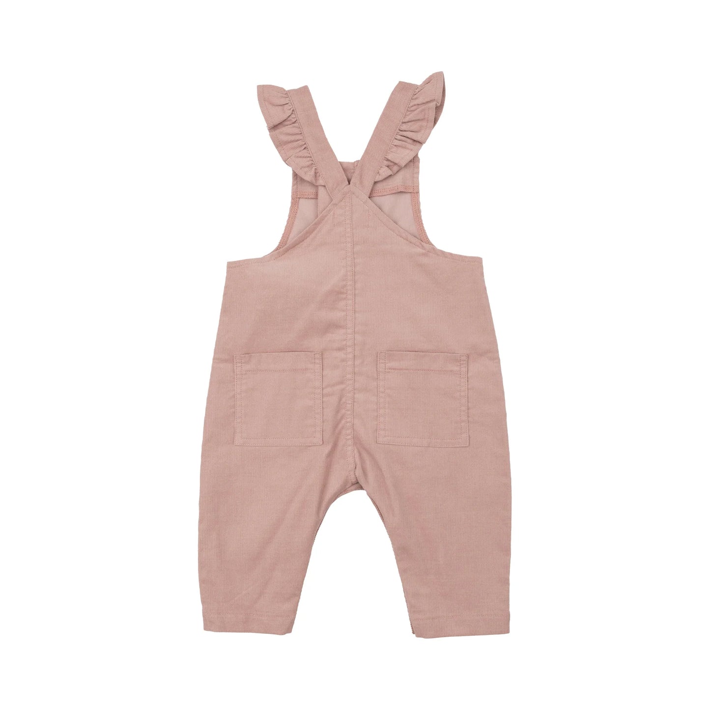 Misty Rose Ruffle Cord Overall