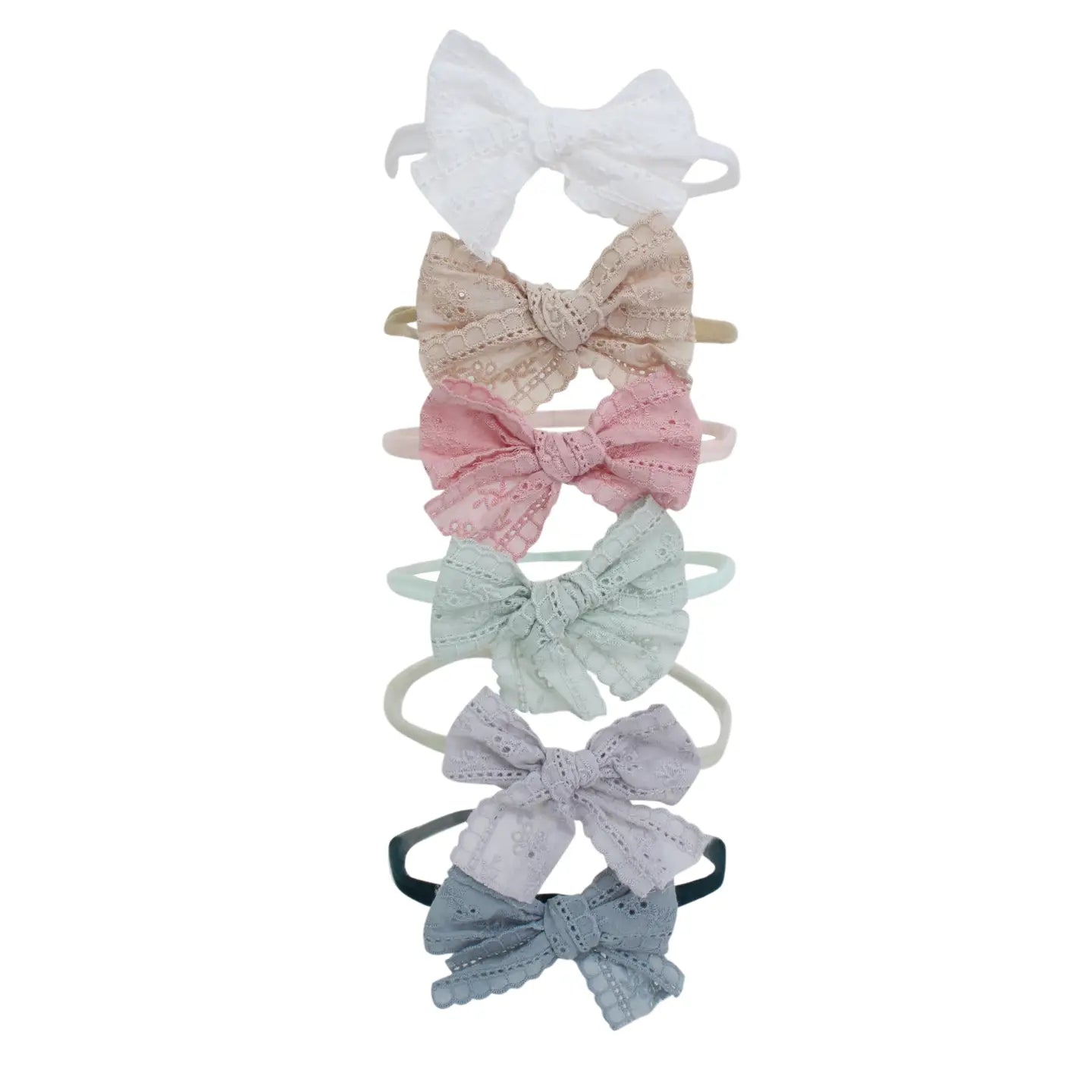 Eyelet Baby Bow Headbands