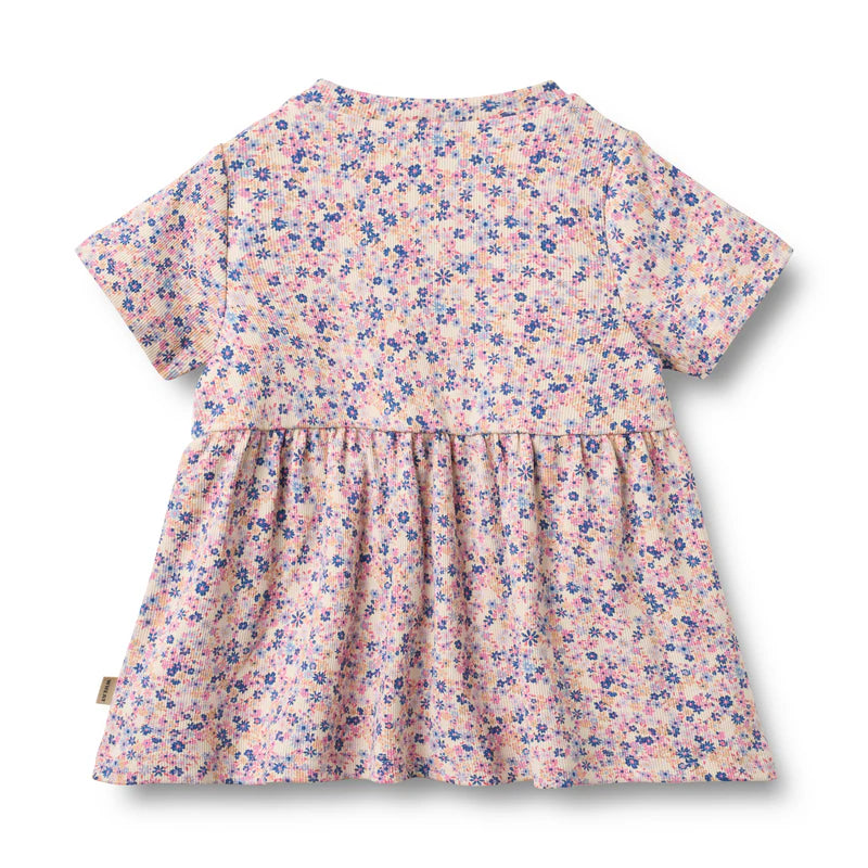 Pink Blue Floral Dress