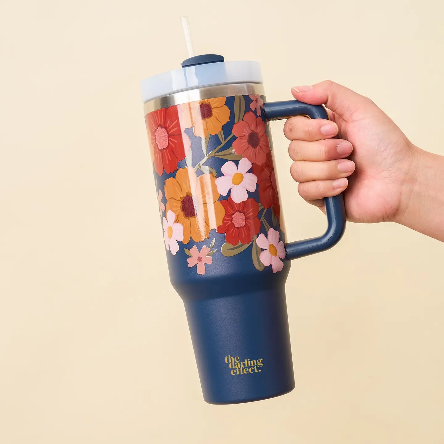 Wildflower Navy Tumbler