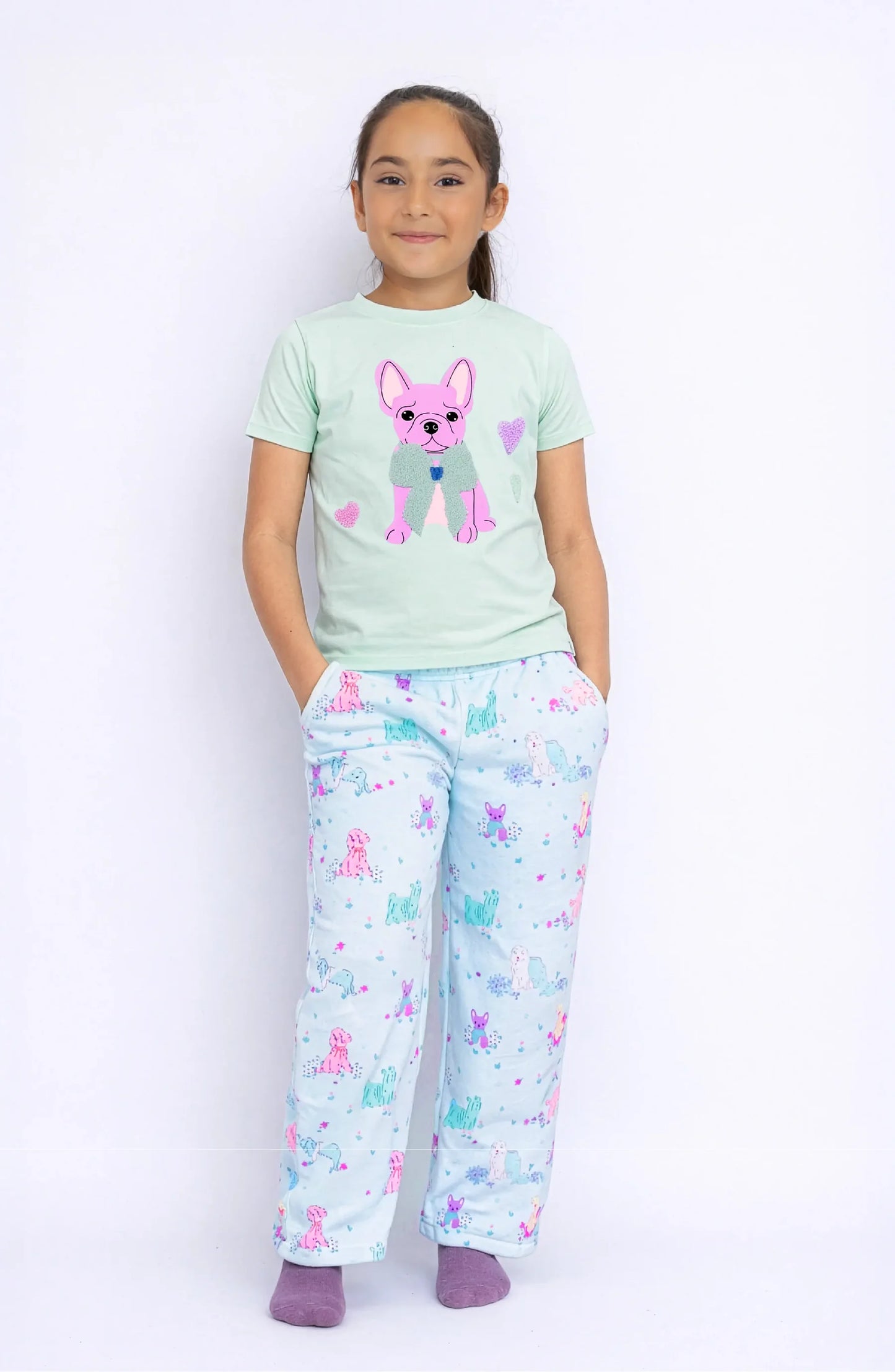 Blue Puppies Plush Pants