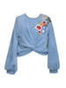 Twist Front Fuzzy Sweater