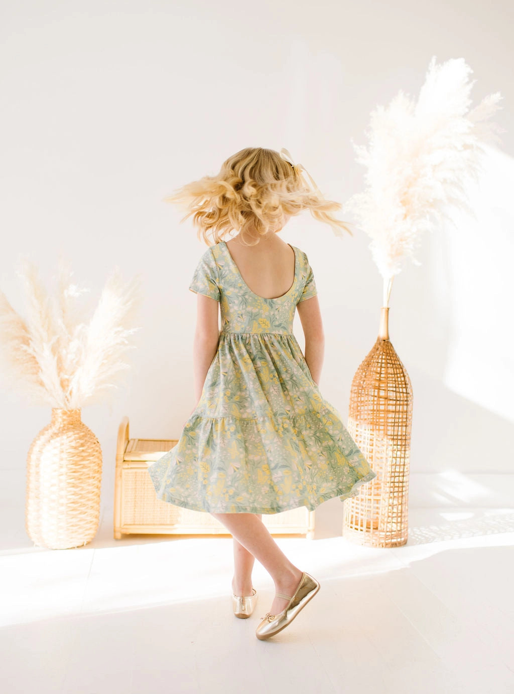 Sunlit Sage Ruffle Dress