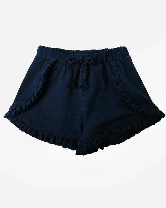 Navy Ruffle Girls Shorts