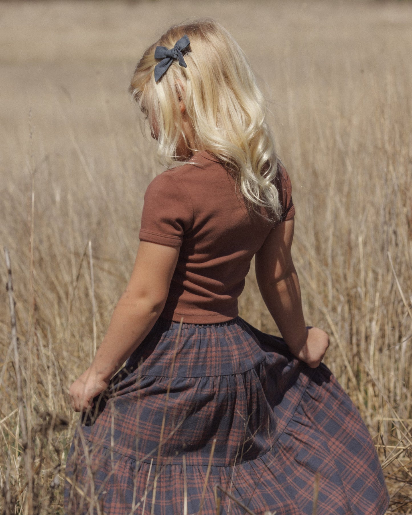 Midnight Plaid Tiered Skirt