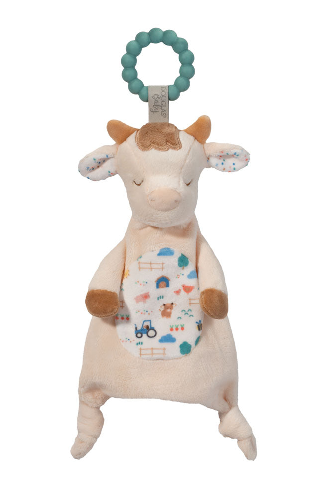 Hayes Highland Cow teether plush toy by Douglas Toys with silicone teething ring