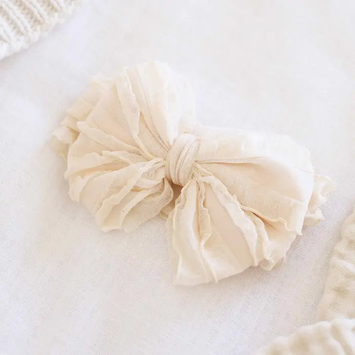 Large Ruffle Knit Bow