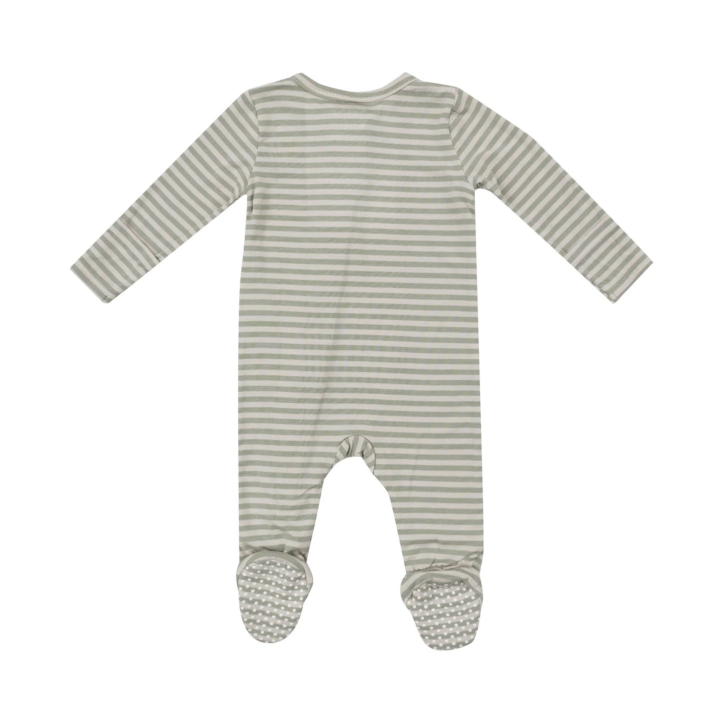 Desert Sage Stripe Zip Footie