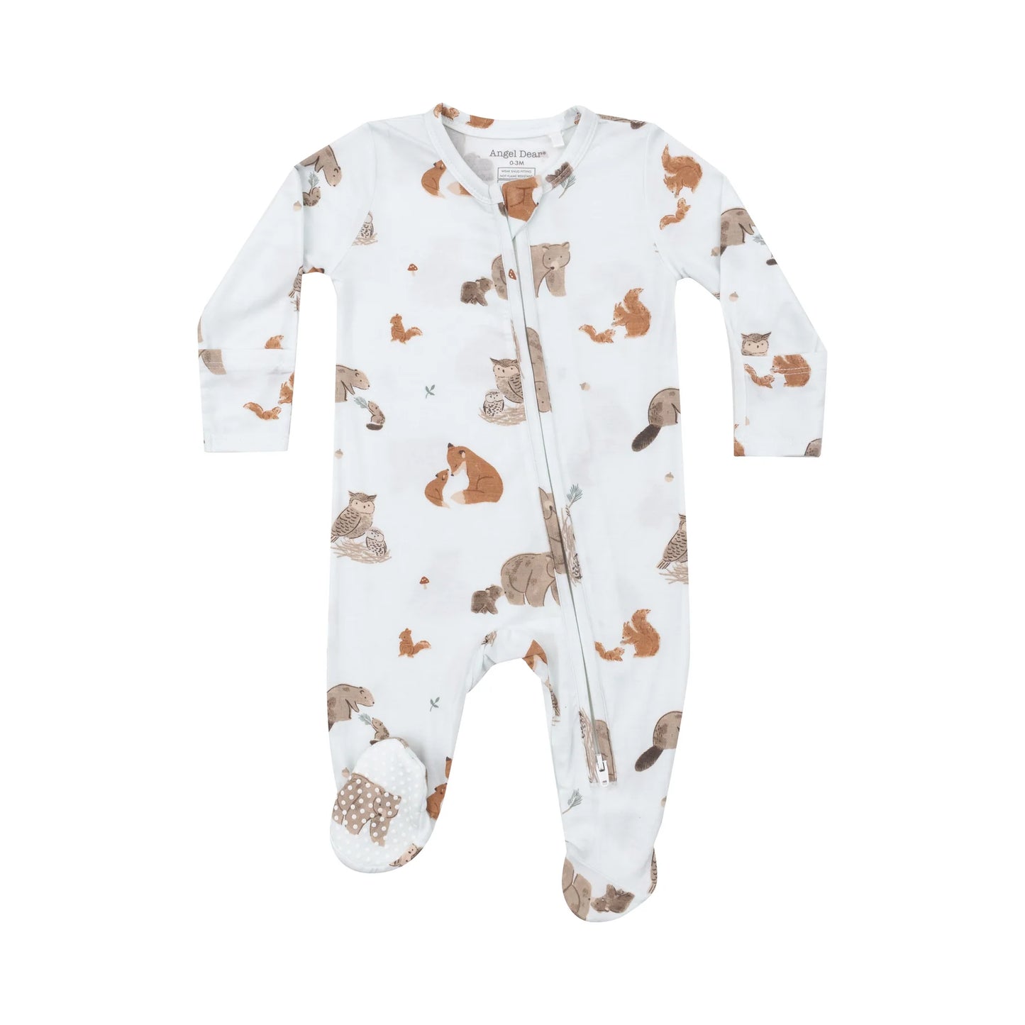 Blue Woodland Animals Zip Footie