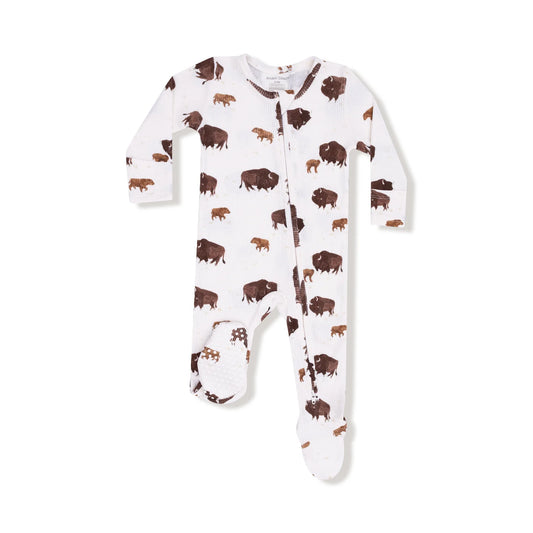 Bison Waffle Zip Footie