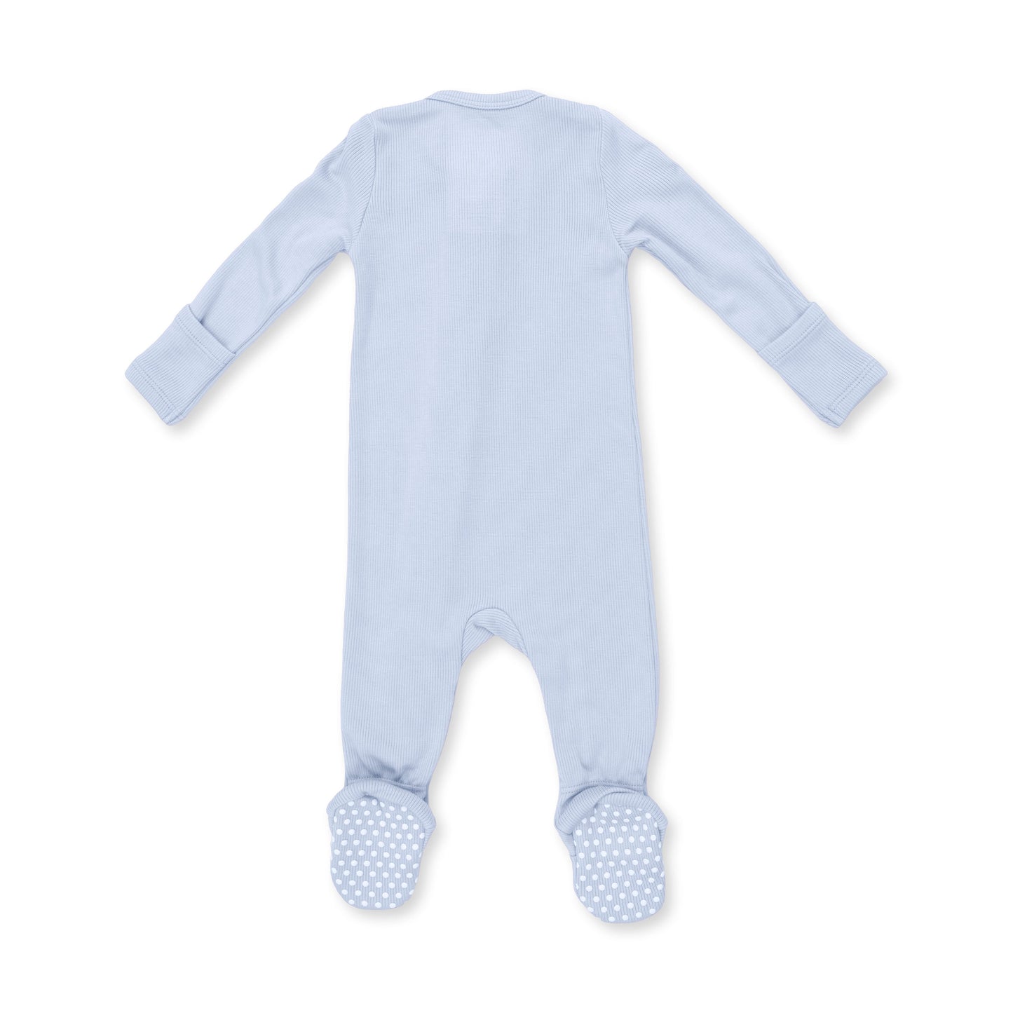 Sheer Blue Ribbed Zip Footie by Angel Dear, view 2